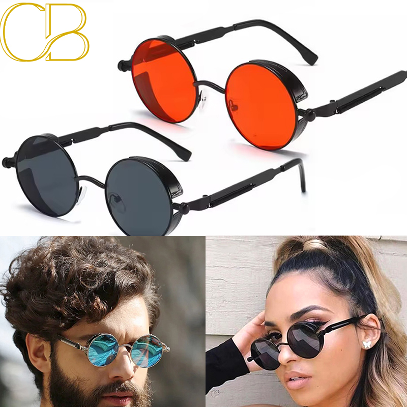 Metal Steampunk Sunglasses Men Women Fashion Round Glasses Brand Designer Vintage Sun Glasses High Quality Oculos de sol CB Fashion Accessories