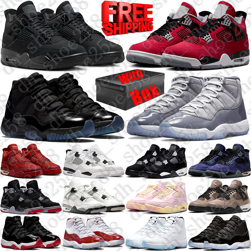 Free Shipping With Box Basketball 4 11 Shoes Designer 4 11s sneakers black cats 2026 Gamma Blue for mens womens unc low Bred Space Jam Toro Bravo sneaker trainers Sports