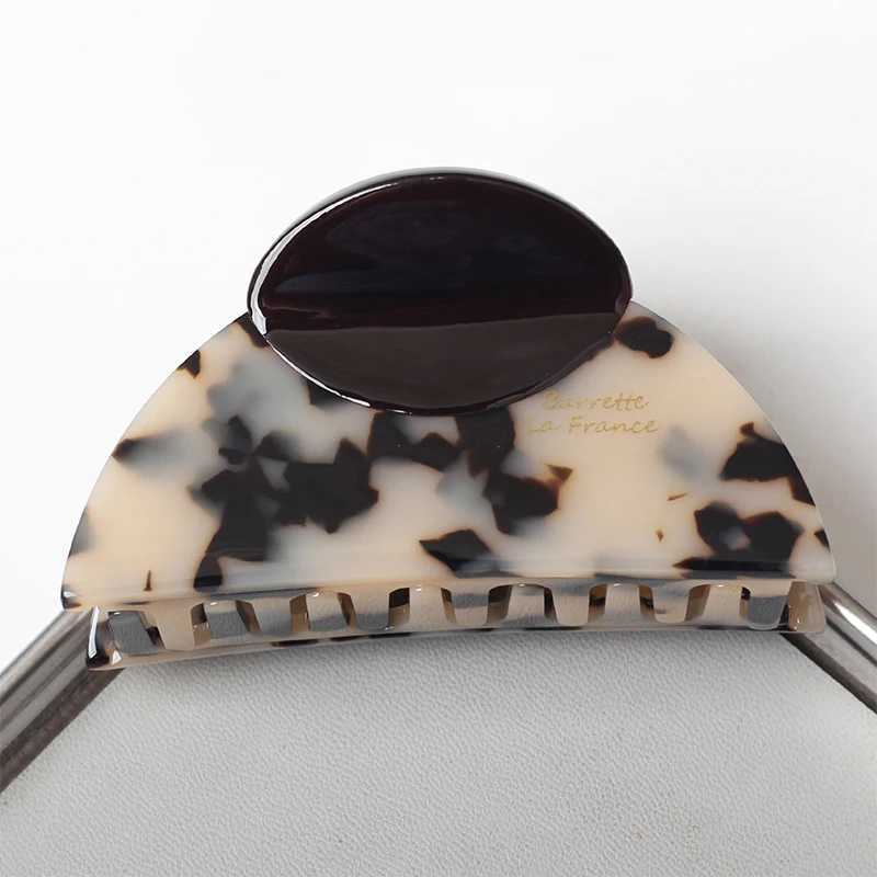 1pc Thick Acetate Piece Hair Clip Shell-style Gilt Amber Claw Clip Sh Clip Hair Accessory H260402