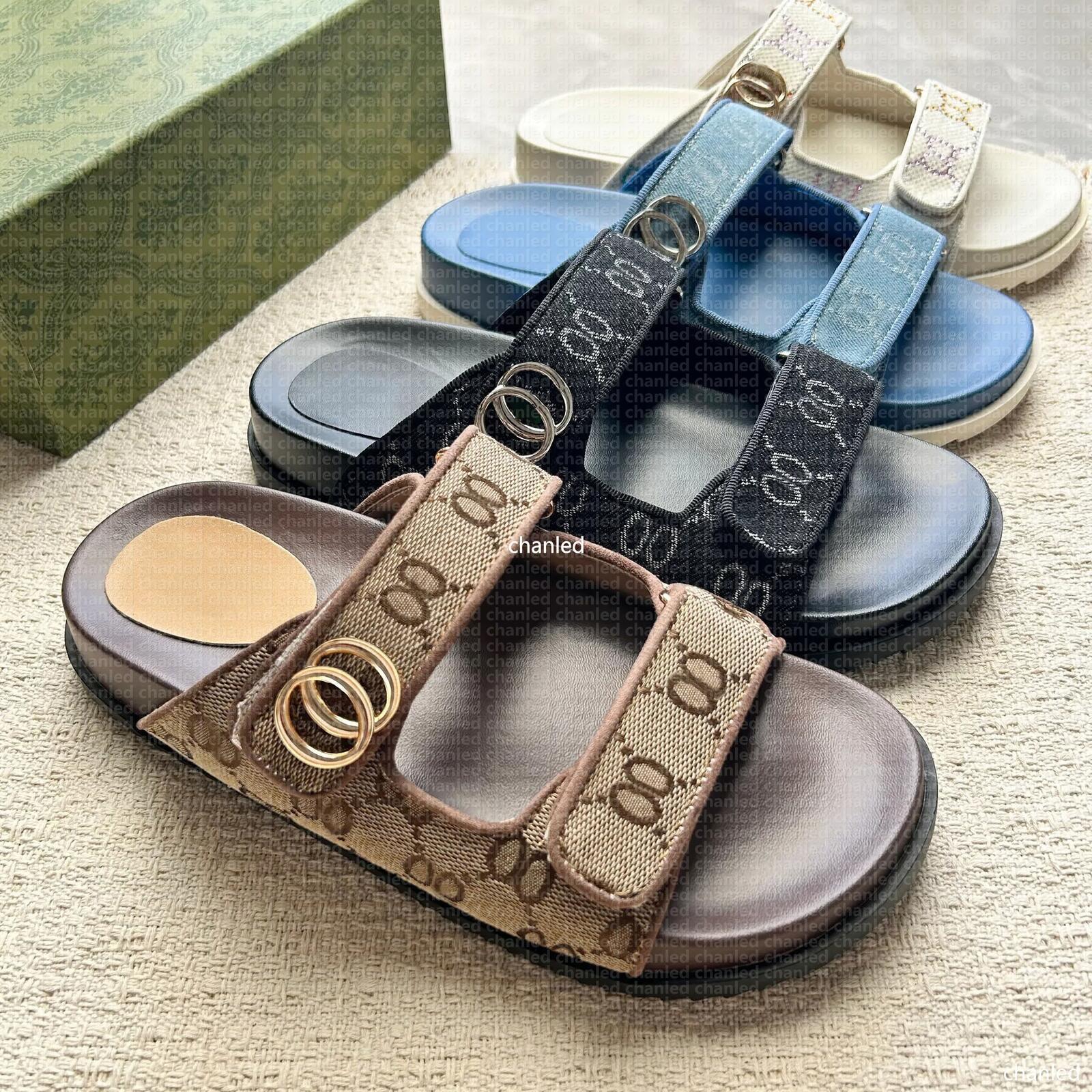 Designer Slippers Luxury Sandals Sliders Women Embroidered Canvas Flat Mules Platform Linen Fashion High Heel Sandal Platform Shoes Designer Summer Slippers A10