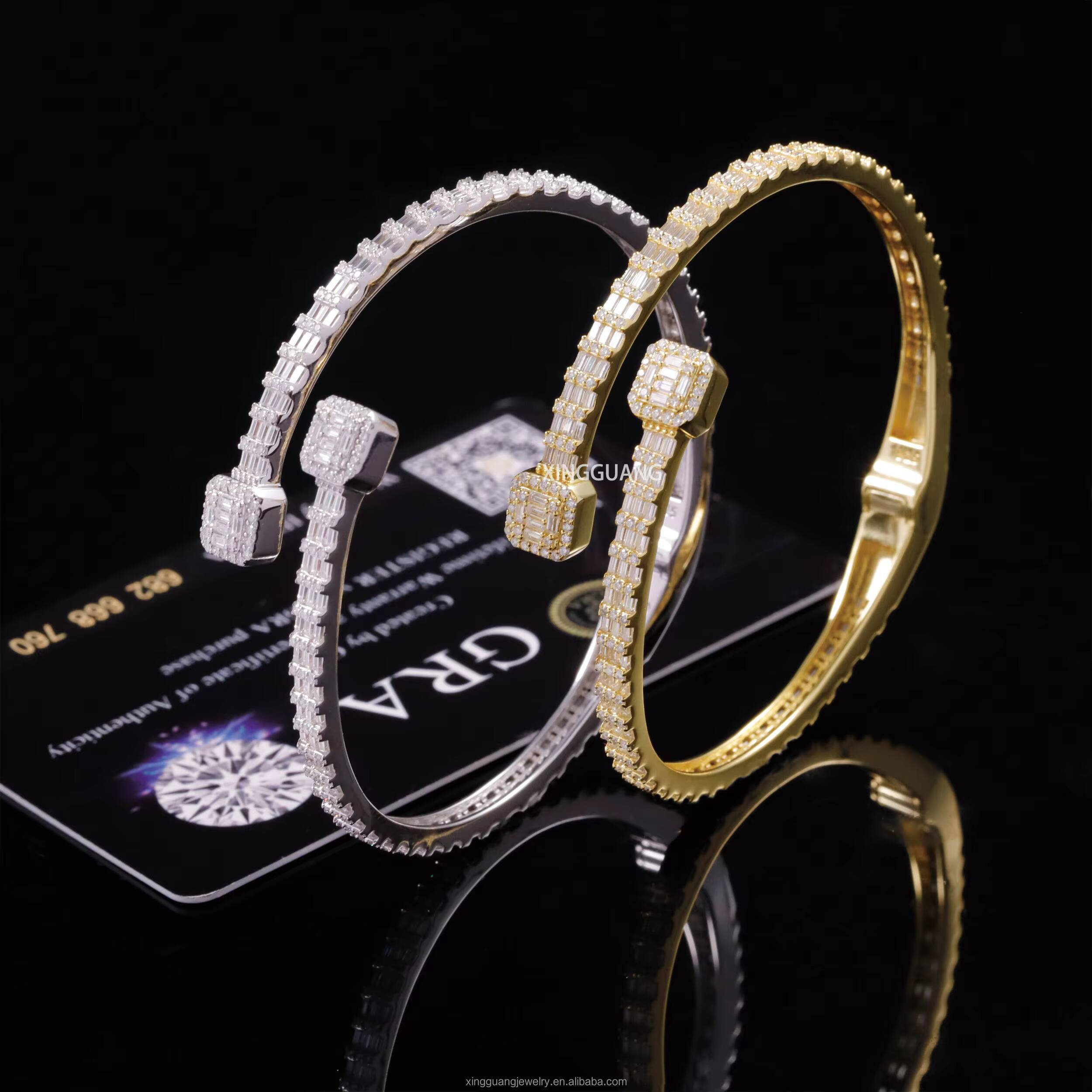 Yy Wholesale Unisexs 925 Sterling Silver Hip Hop Bracelet Cuban Link Vvs Moissanite Passes Diamond Test-for Parties Gifts