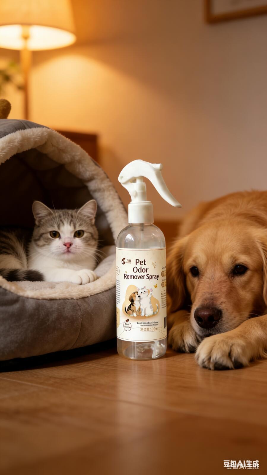 Pet for cats and dogs, 500ml, indoor urine odor eliminator, cat litter deodorizing spray, air deodorizer