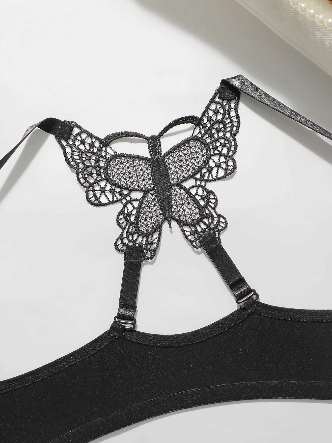 Womens embroidered lace lingerie set for front gathered push ups back butterfly comfortable and close fitting bra set 2120 Z260402