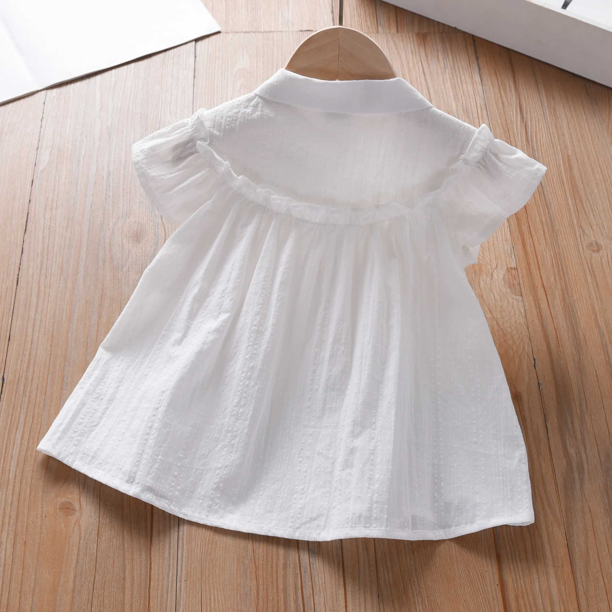 Girls Blouse Embroidered Cotton Shirt Casual Top for Kids Ages 2-6 Years Childrens Summer Clothes H260402