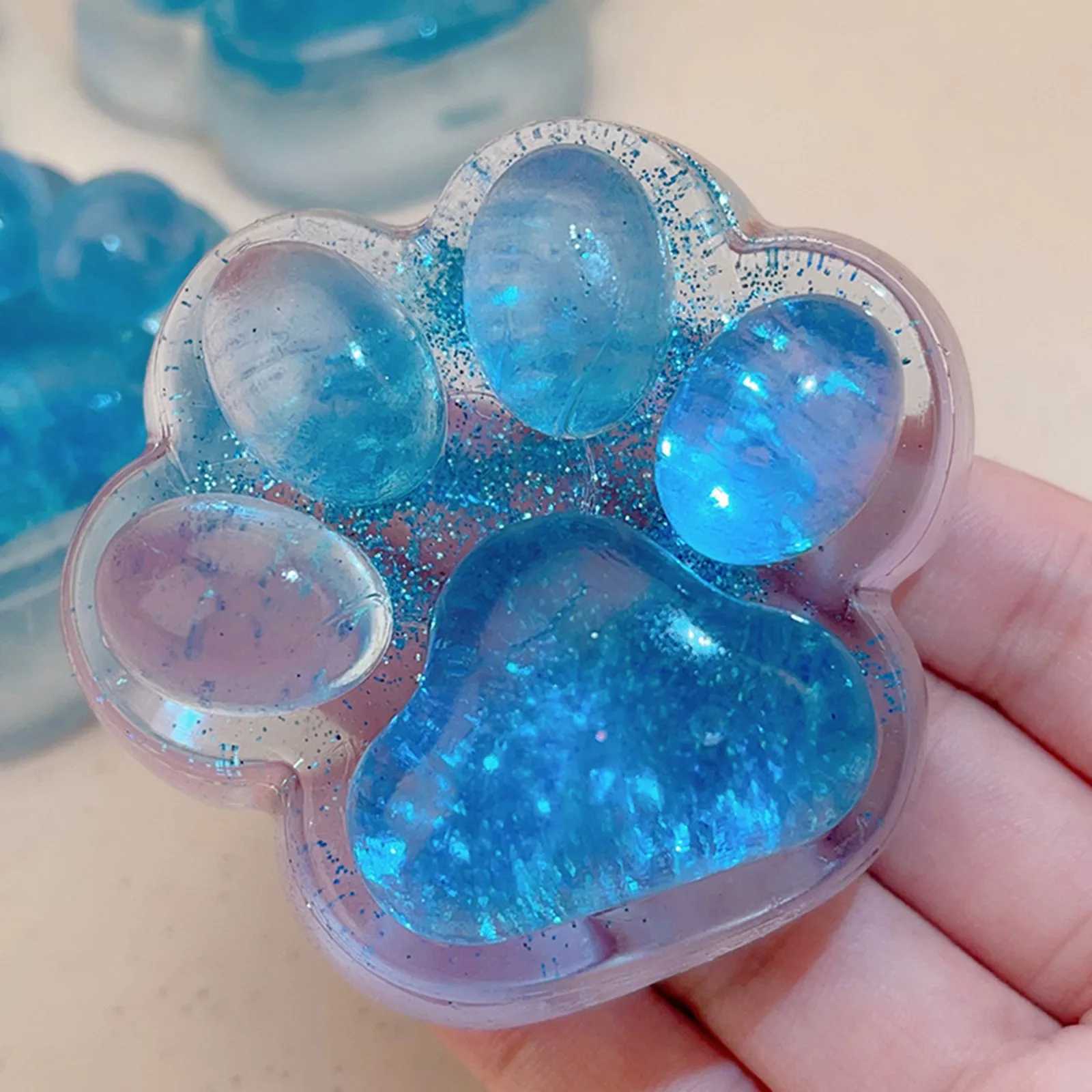 Ice Transparent Glitter Cat Pinch Fun Transparent Decompression Toy Vent Creative High Value Simulation Novel Toy Gift H260402