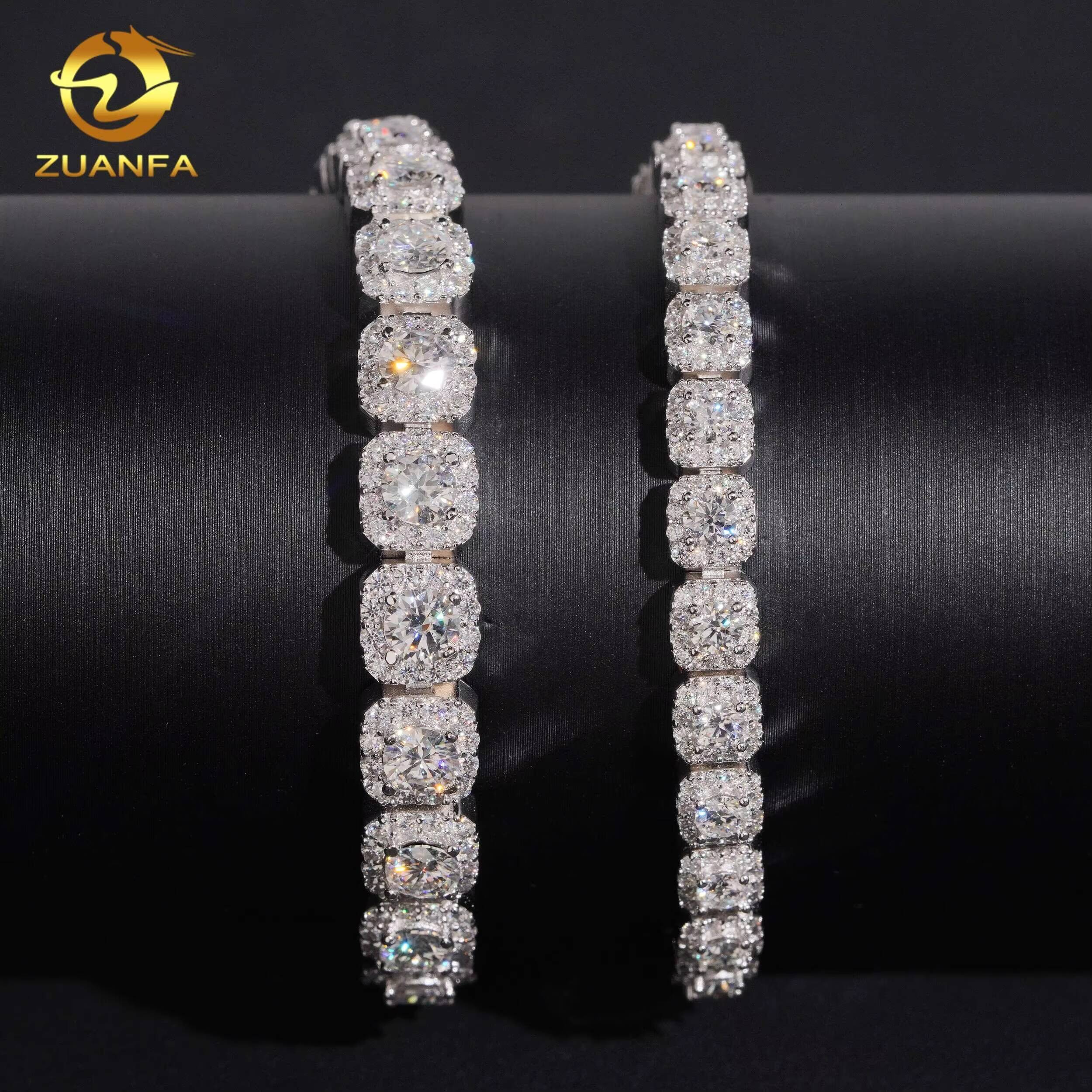 New Arrivals Hip Hop Style 925 Sterling Silver Pass Diamond Tester 6mm 8mm Cluster Tennis Bracelet