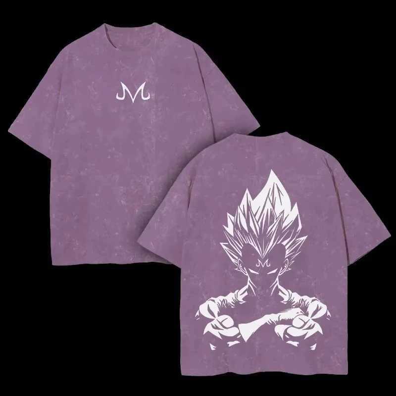 Dragon Ball 2026 New Hot Vegeta Anime Men Washed T-Shirt Harajuku Summer Cotton Fitness Vintage Street Oversized Women Casual C260402