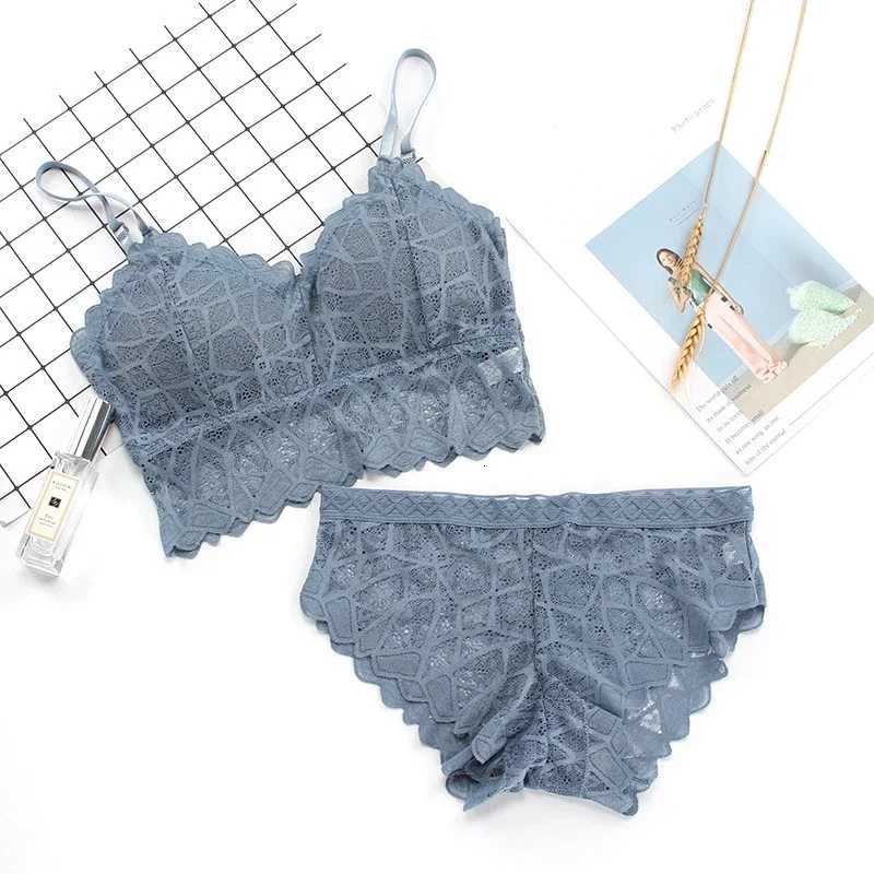 Womens Bra Set Beauty Back Tops Lace Push-up Bras and Panty Sets Wire Free Lingerie Solid Padded Intimates Underwear Z260402