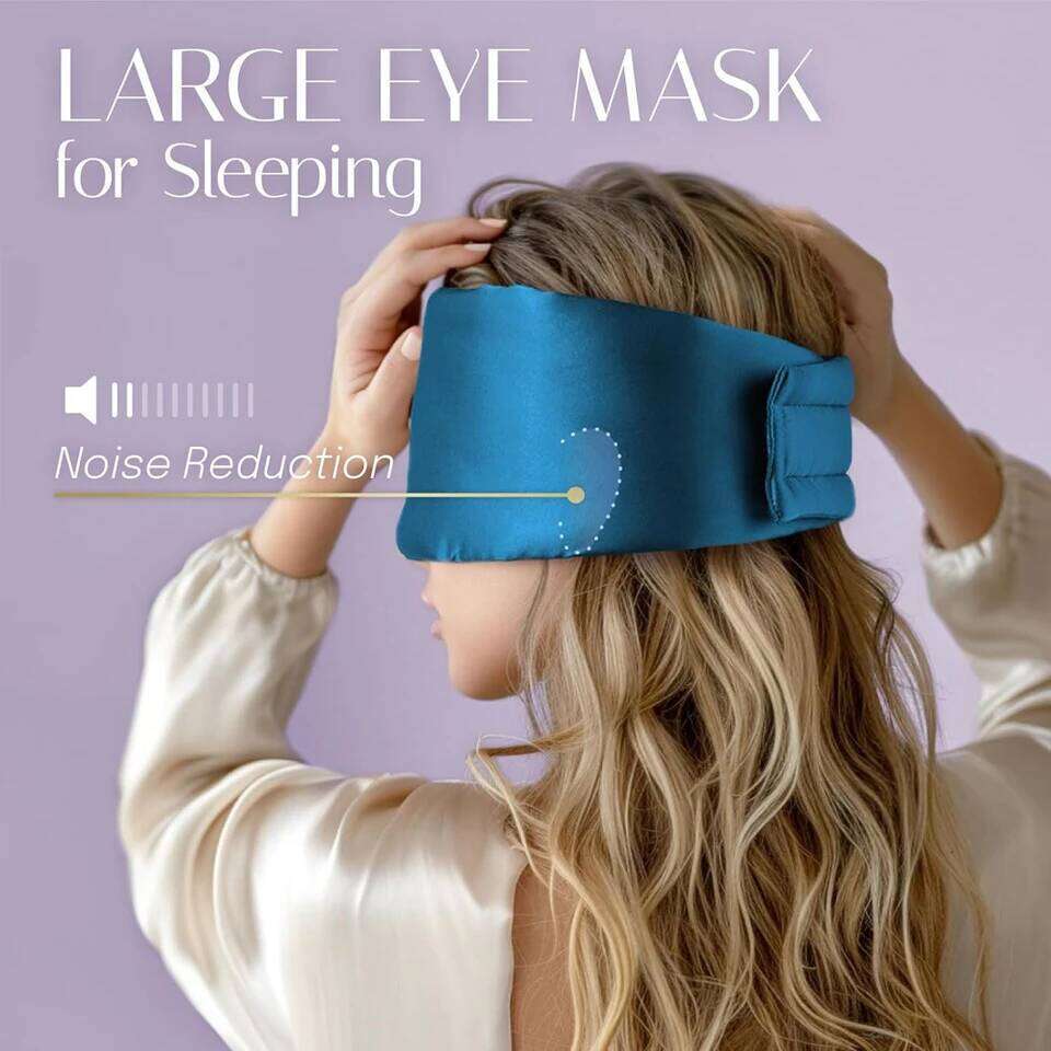 Sleep Soft Pressureless Sleeping Mask 100% Mulberry Silk for Eye Skin Anti Wrinkles,Adjustable Wide Velcro Ear Cover 26W0402