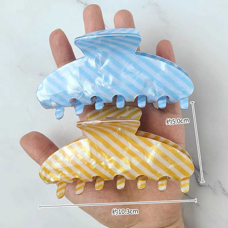 NEW 103CM Large Colorful Striped Hair Claw Korean Style Claw Clips Retro Trendy Hair Clips for Women Girls INS Hair Accessories H260402