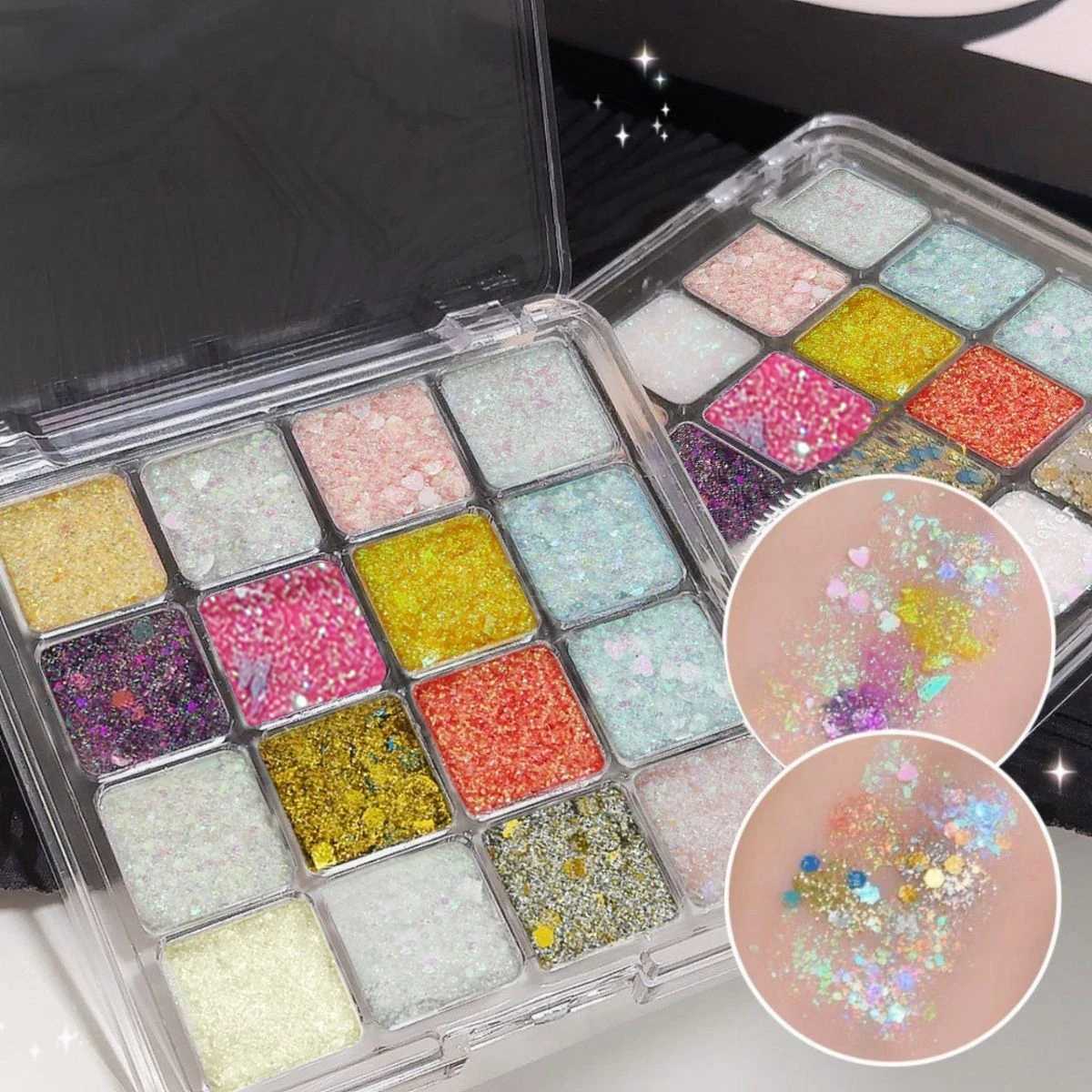 Sixteen-color sparkling magic eyeshadow palette pearl matte bright ground color Korean makeup eyeshadow stage performance H260402