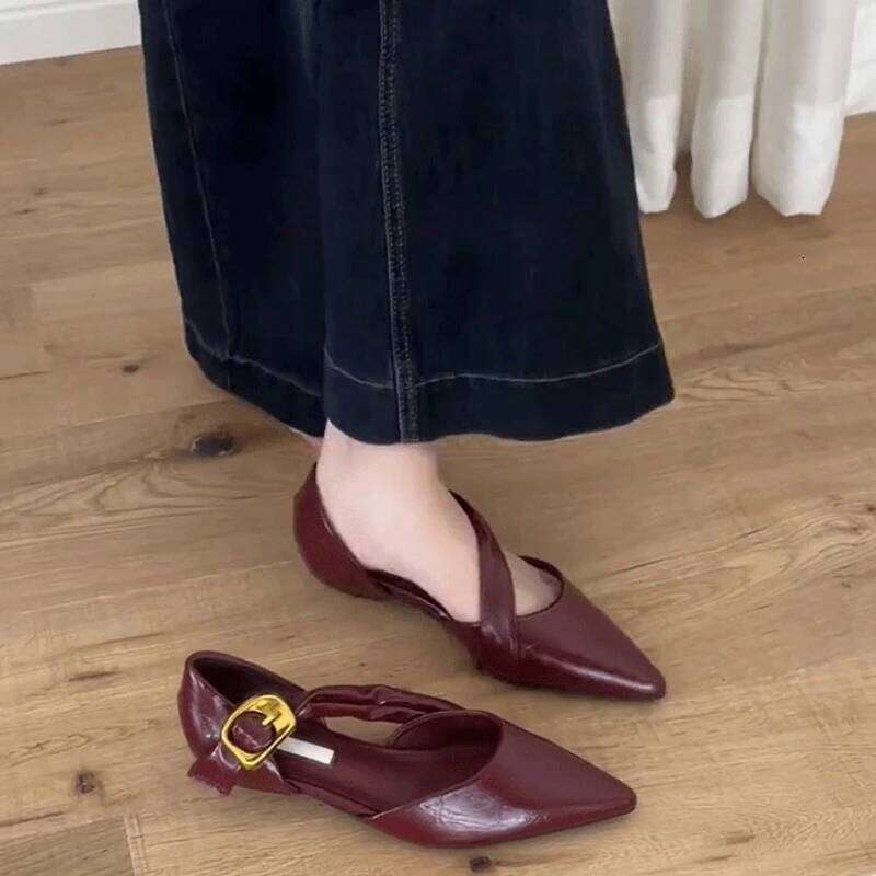 Designer Summer Thick Heel Women Sandals Sexy Pointed Toes Soft Sole Shoes Elegant Party Dress Female Commuter Sandalias