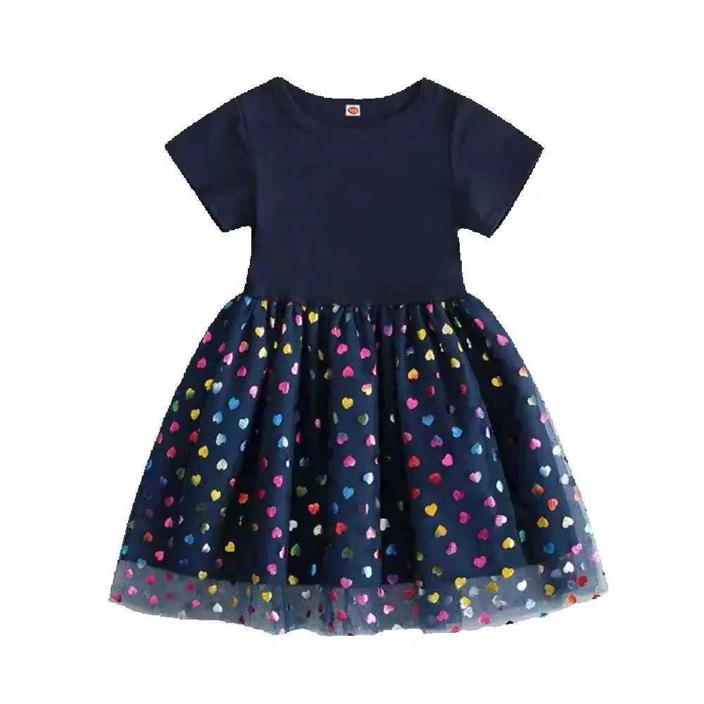 New Kids Clothes Princess Dress Summer Baby Girls Dress Short-sleeved For Children Birthday Party Girl Dress 2-8Y H260402