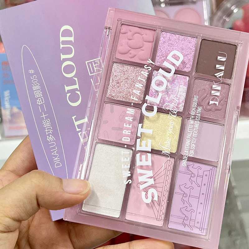 12-Colors Eyeshadow Palette Smokey Brown Rose Eye Shadow Makeup Silky Matte Shimmer Long-lasting Beginner Eyes Pigment Cosmetics H260402