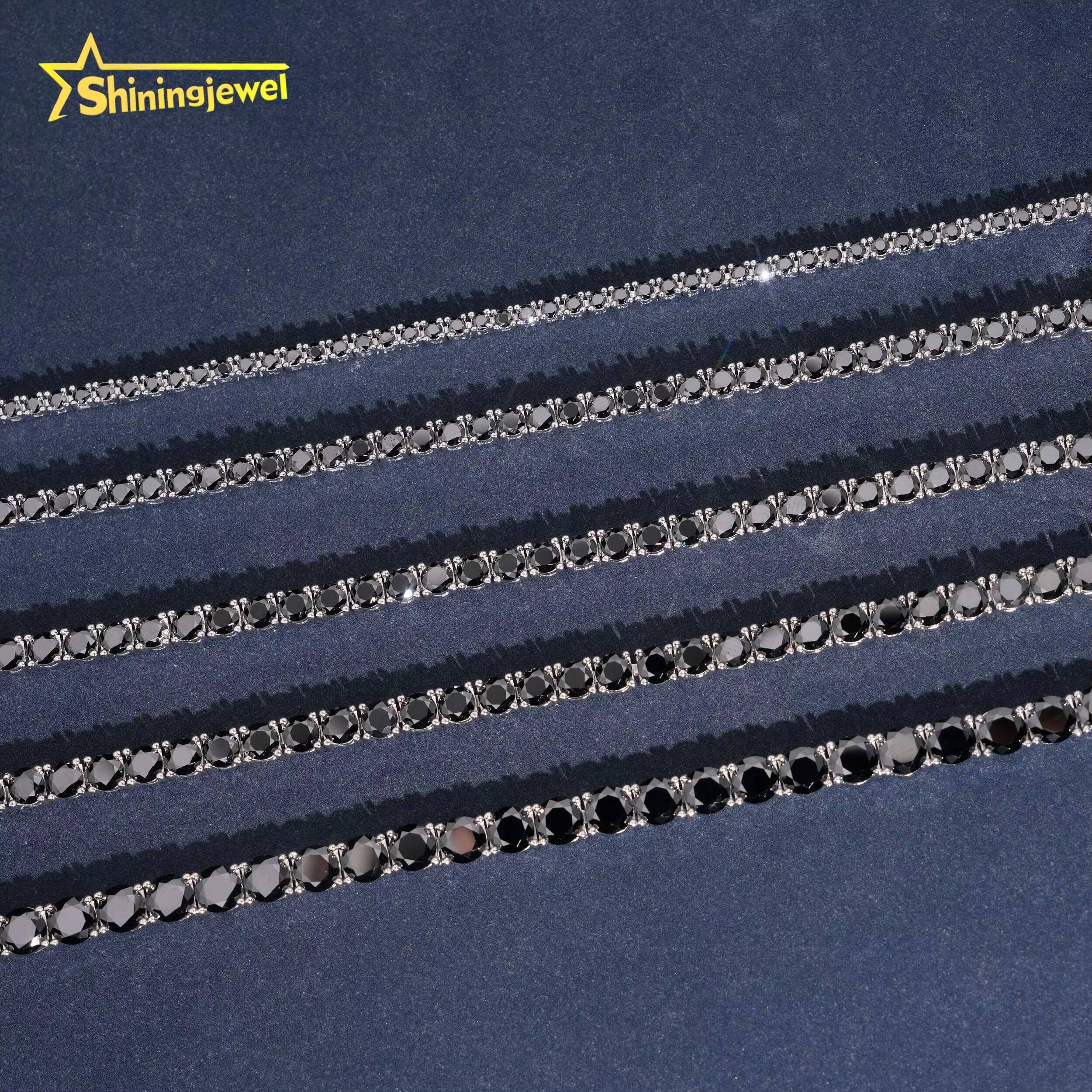 Cheapest Price Hot Sale Black Moissanite Gold Plated Sterling Silver 925 Tennis Bracelet Iced Out Hip Hop Jewelry