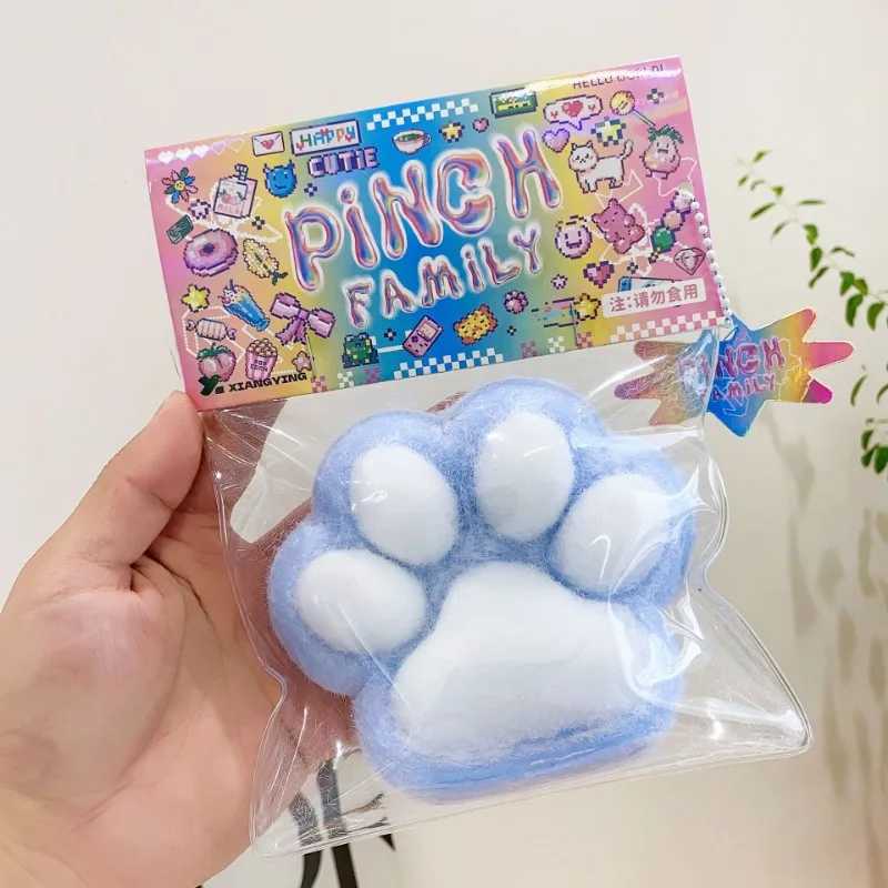 Large Cute Plush Cat Claw Squishy Fidget Toy Slow Rebound Stress Relief Toy Pinch Decompression Cat Paw Soft Squeeze Toys Gifts H260402
