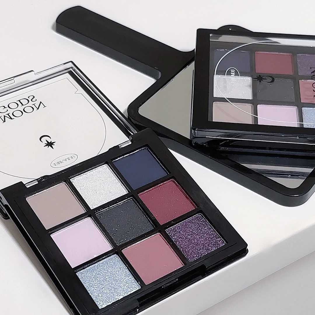 DIKALU New Utopia Moon Eye Shadow Tray Beads Matte Fine Flash Cold Tone Blue Purple Nine Palace Grid to Brighten the Sleeping Si H260402