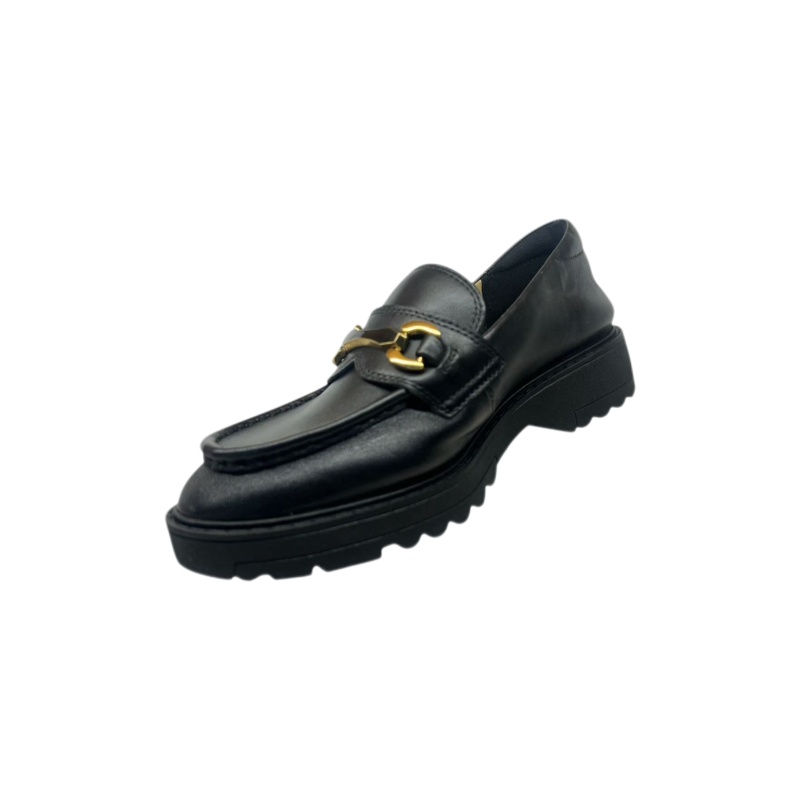 Fashion Gifts Timeless Elegance Premium Black Leather Male Loafers With Distinctive Gold Fastenings Okimoz - view 8