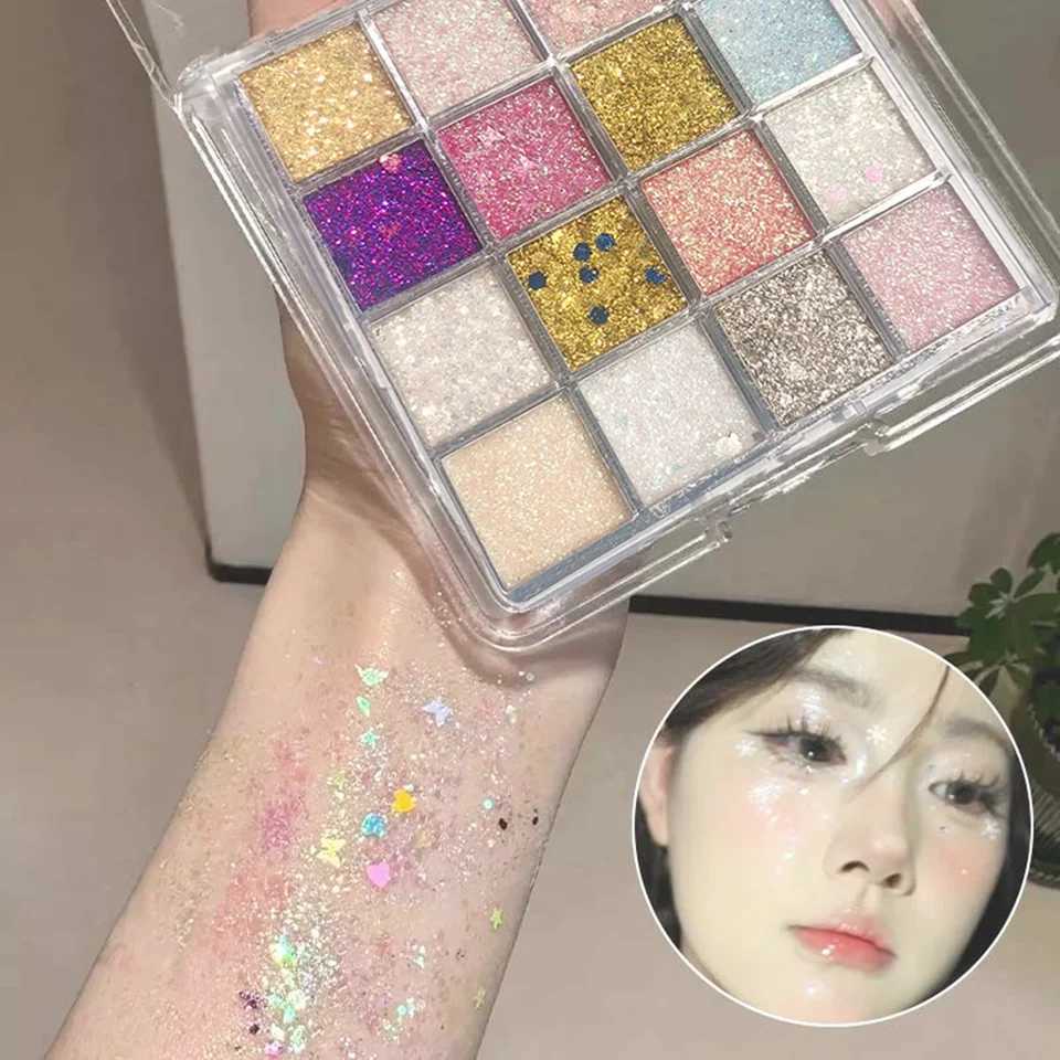 16-Color Glitter Eyeshadow Pumpkin Cherry Blue Purple Shades Bold Party Looks Long-Wear Certified Unisex Skin-Friendly H260402