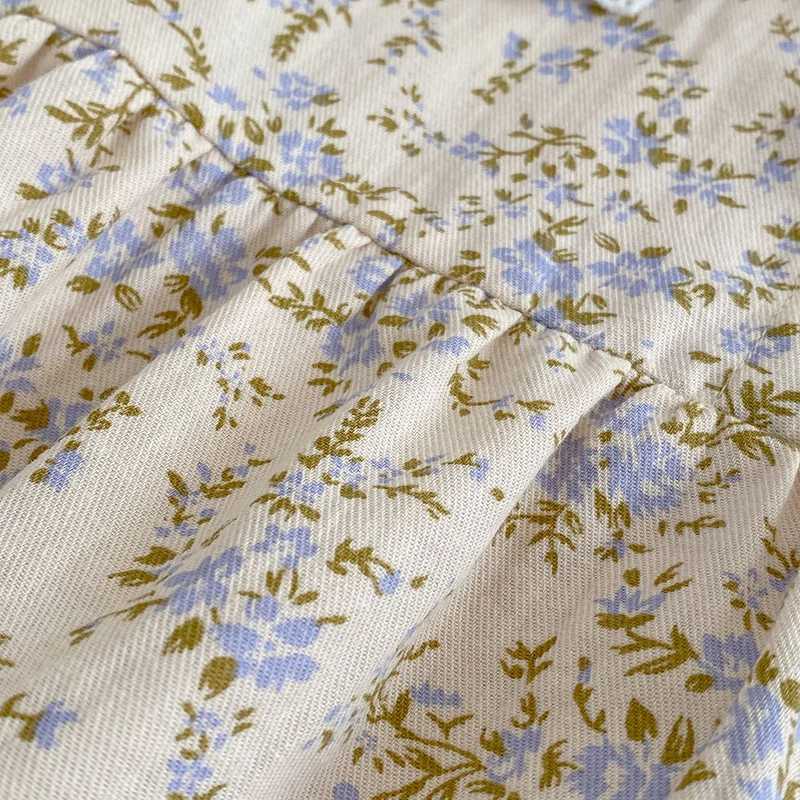 Sweet Kids Baby Girls Long Sleeve Flower Printing Princess Dress Autumn Baby Girls Doll Collar Dress Children Clothes Dress H260402