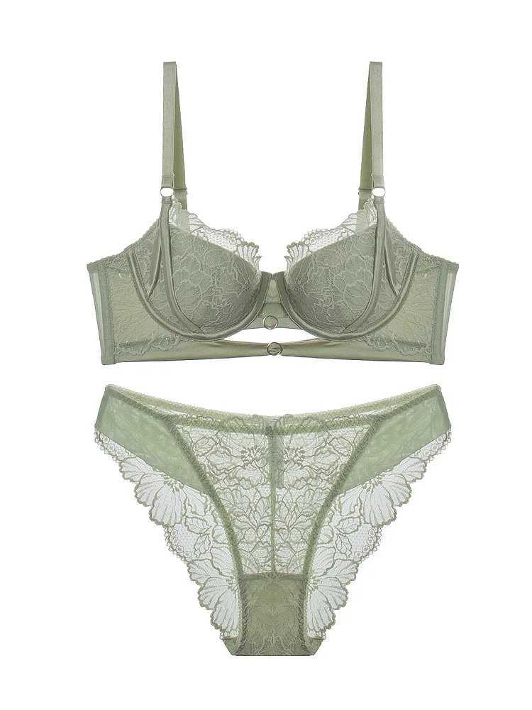 Anime Lace Bra Set Push Up Underwire Japan Kawaii Hollowed Bralette Small Chest Sheer Thin Cup Pure Girlish Lingerie Set Z260402