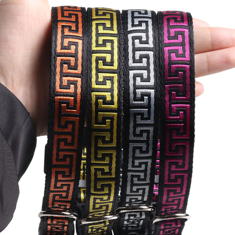Pet Collar New Square Pattern Print Fashion Webbing Strap Plastic Buckle Comfortable Collar For Puppy Dog