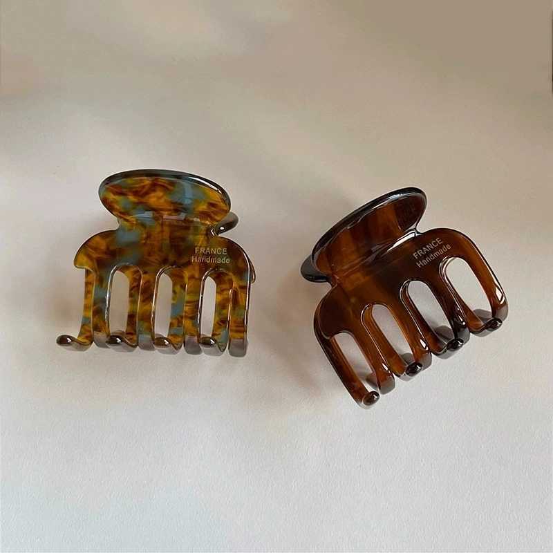 2025 Retro Hollowed Out Acetate Grab Clip Elegant Korean Crab Ponytail Braid Grab Clip Accessories for Girls Headwear Gift H260402