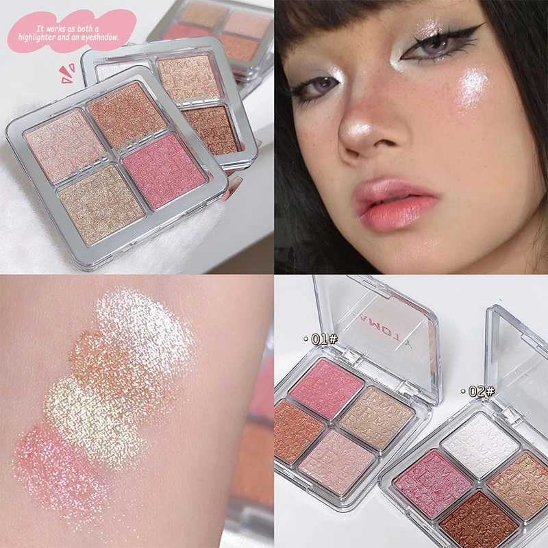 4 Color Highlighter Contour Palette Shimmer Glow Powder Brighten Skin Tone Stereoscopic Face Makeup Long Lasting Waterproof H260402
