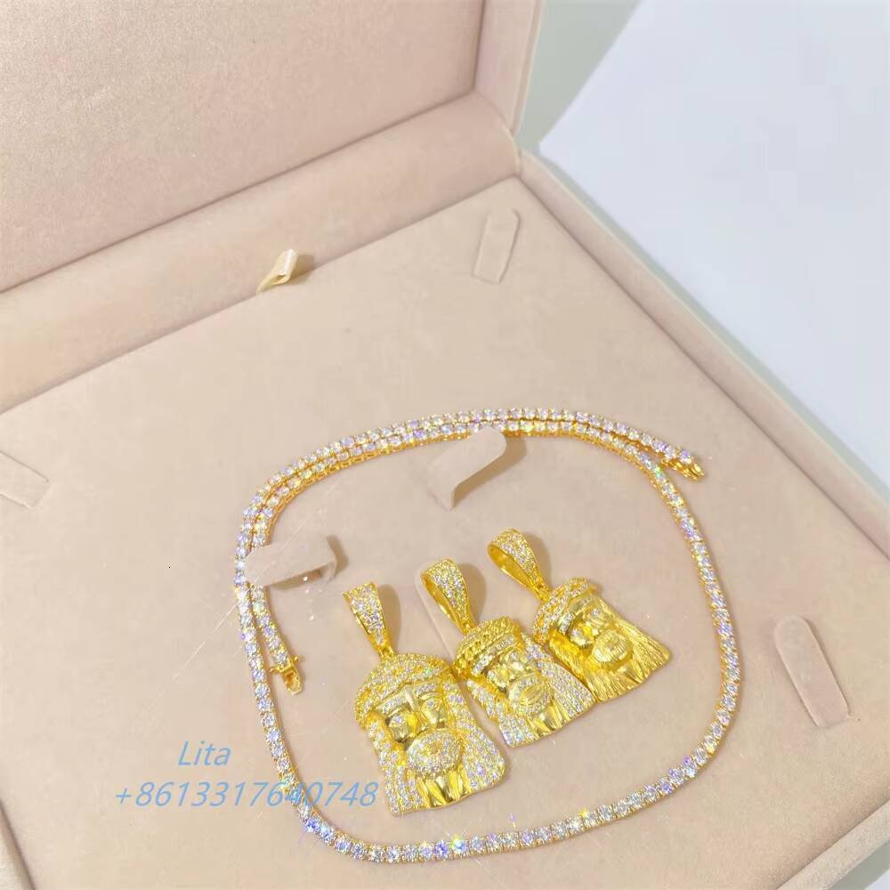 Hot Sale Luxury 18 20 22 24 Men Women Necklace Real Gold 10k 3mm Moissanite Tennis Chain