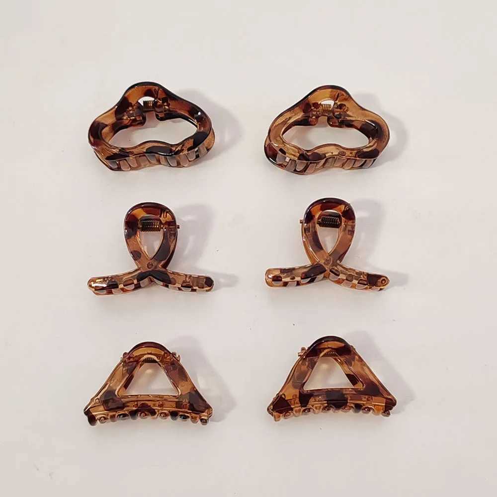 4PC Set European American Style Leopard Print Small HairClaw Clips for Women Girls Retro Hair Accessories Headwear H260402