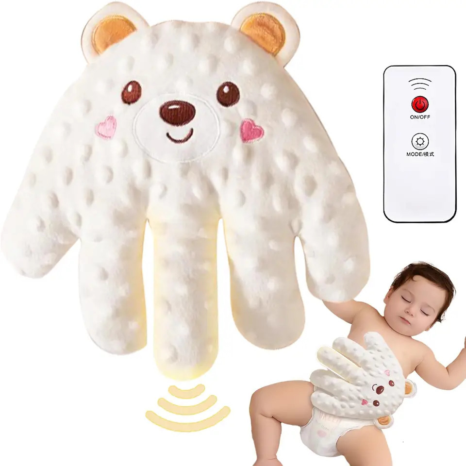 Baby Patting Soothing Palm Sleepping Soother Patting Toy Pillow Startle Prevention Cartoon Animal Baby Pillow with Red Bean 260402