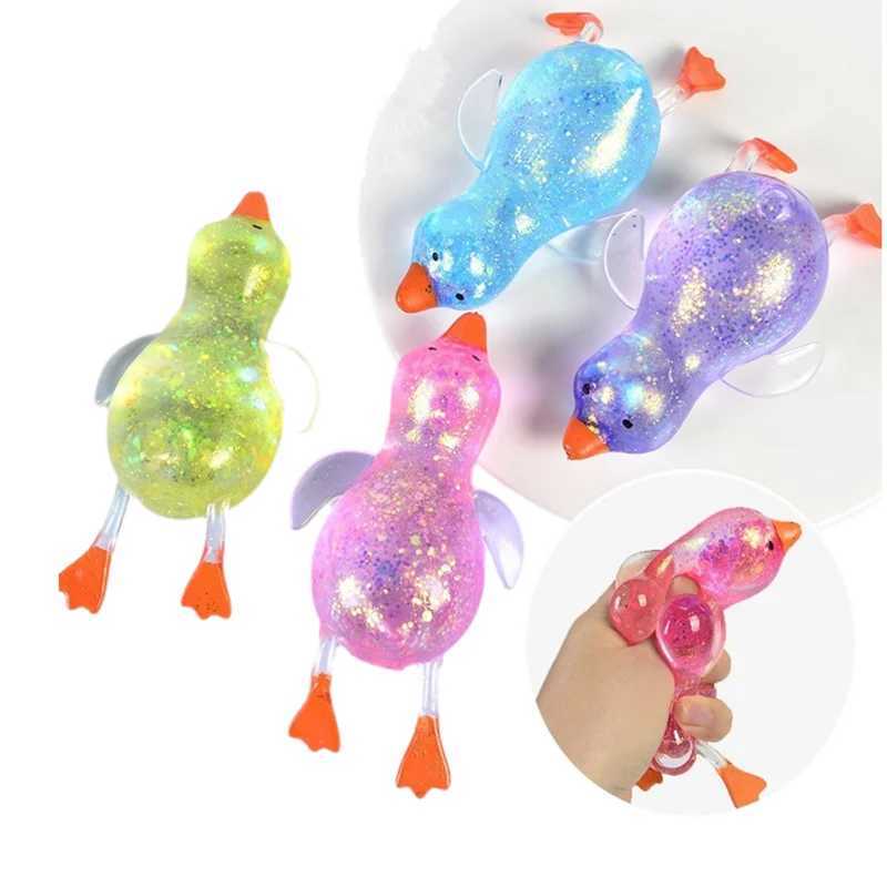 Maltose Colorful Aurora Duck Squeeze Toy Soft Cute Animal Stress Relief Decompression Stretch Toy for Adults And Children Gift H260402
