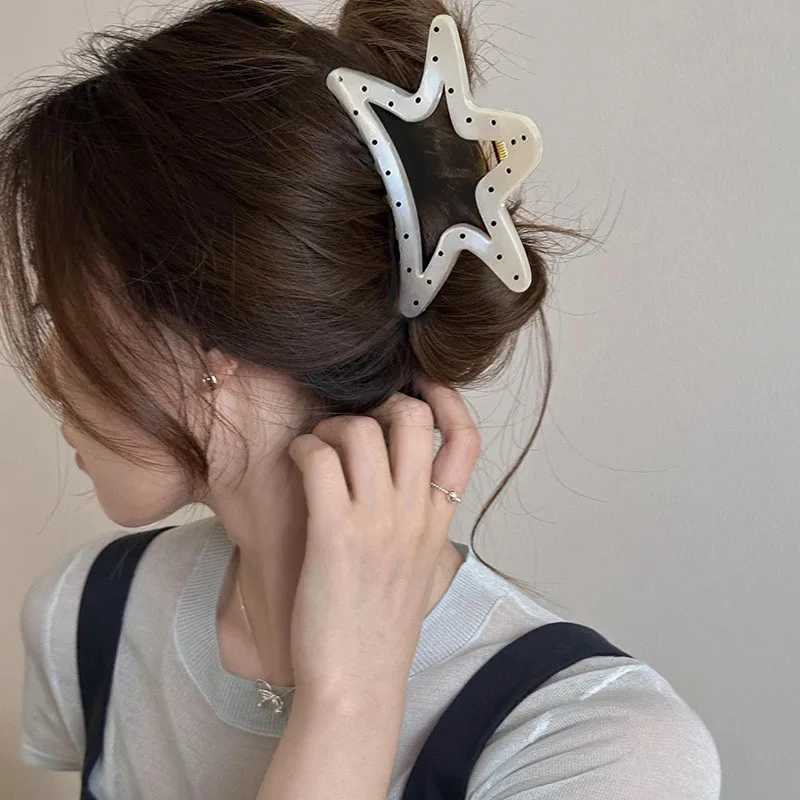 Polka Dot Versatile Hair Clip Feminine Hair Shark Clip Fashion Sweet Hair Accessories H260402