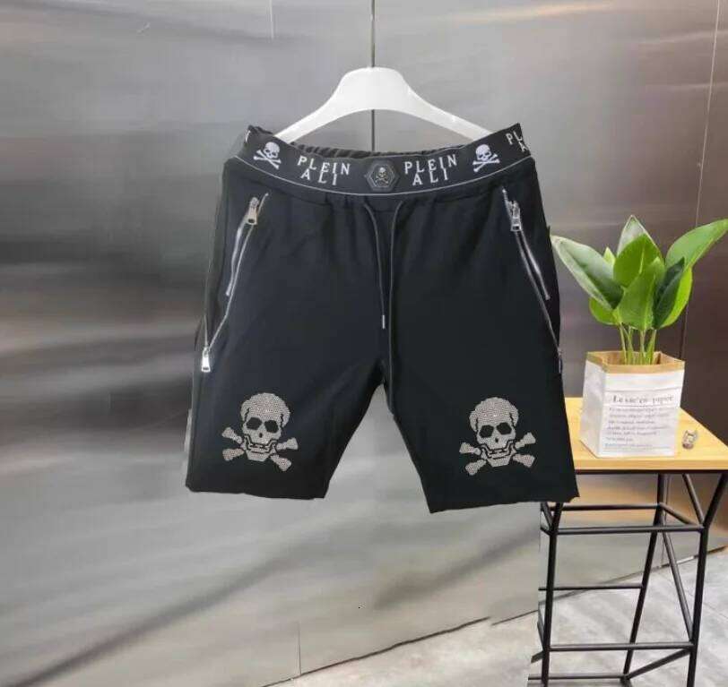 2025 Designer Rhinestone Summer Luxurious Plein Ali Hip Hop Male Brand Casual Short Pant Men's Shorts Men's Bottoms Men's Casual Wear