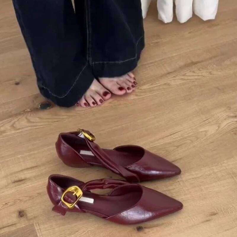 Designer Summer Thick Heel Women Sandals Sexy Pointed Toes Soft Sole Shoes Elegant Party Dress Female Commuter Sandalias