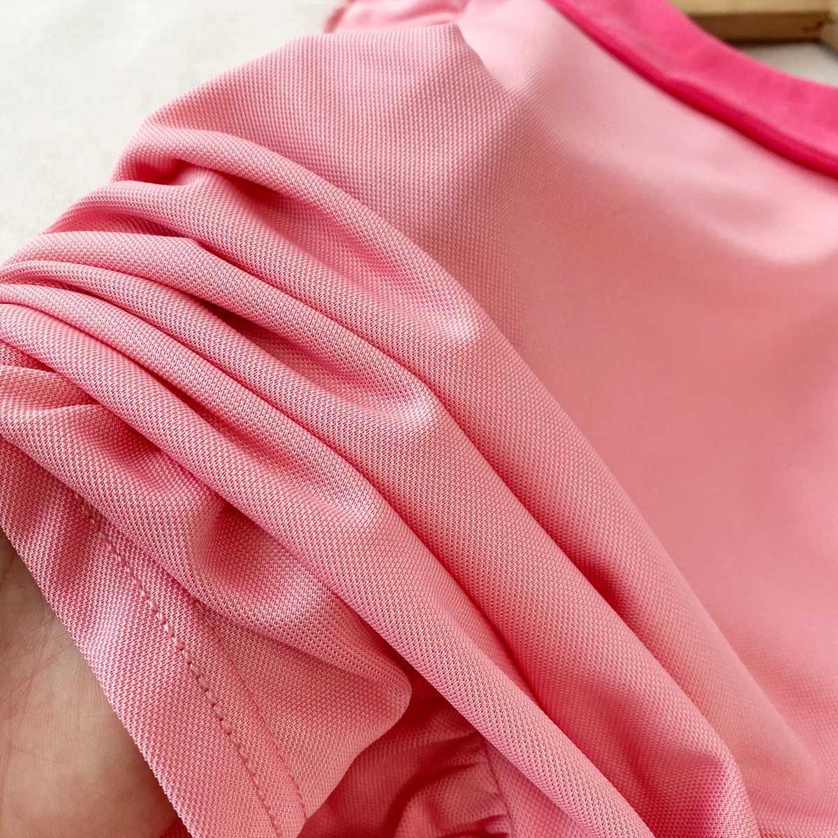 Summer New Childrens Clothing Fashion Simple Strawberry Lapel Flying Sleeve Dress Korean Version Girls Casual Dresse H260402