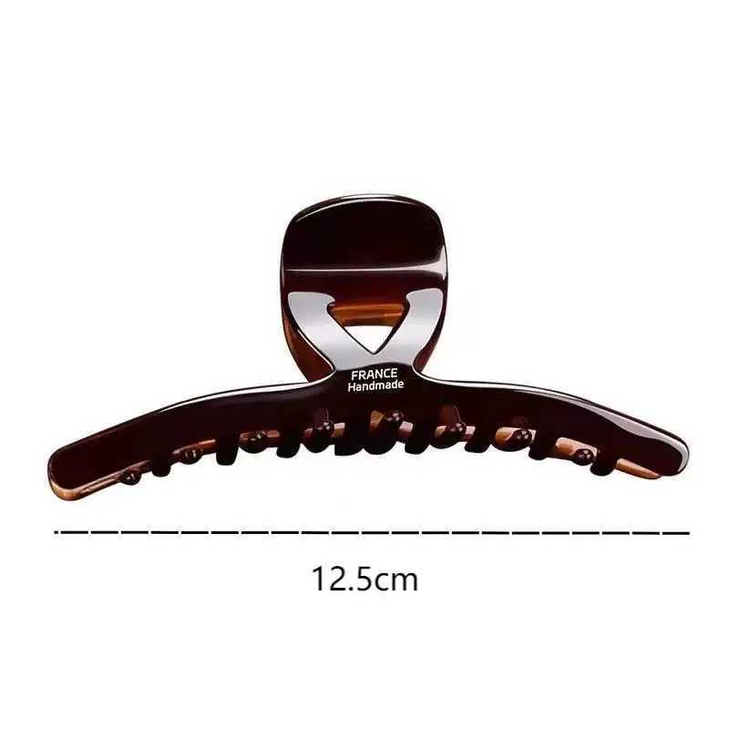 Korean Series Acetic Acid Hair Claws for Women High-End Large Shark Clip Back of Head Hair Volume Multiple Accessory Gift H260402