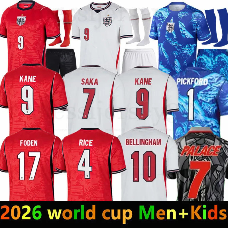 england world cup 2026 Soccer Jersey Men Kids KANE BELLINGHAM MAINOO BOWEN RICE FODEN GORDON TONEY PALMER PICKFORD Football Shirt Soccer 26 27 england kit