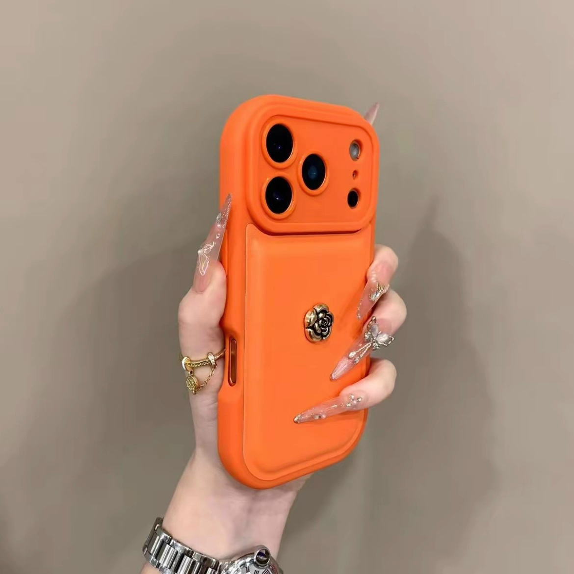 Camellia Card Holder Phone Case for iPhone 17 Pro Max 16 15