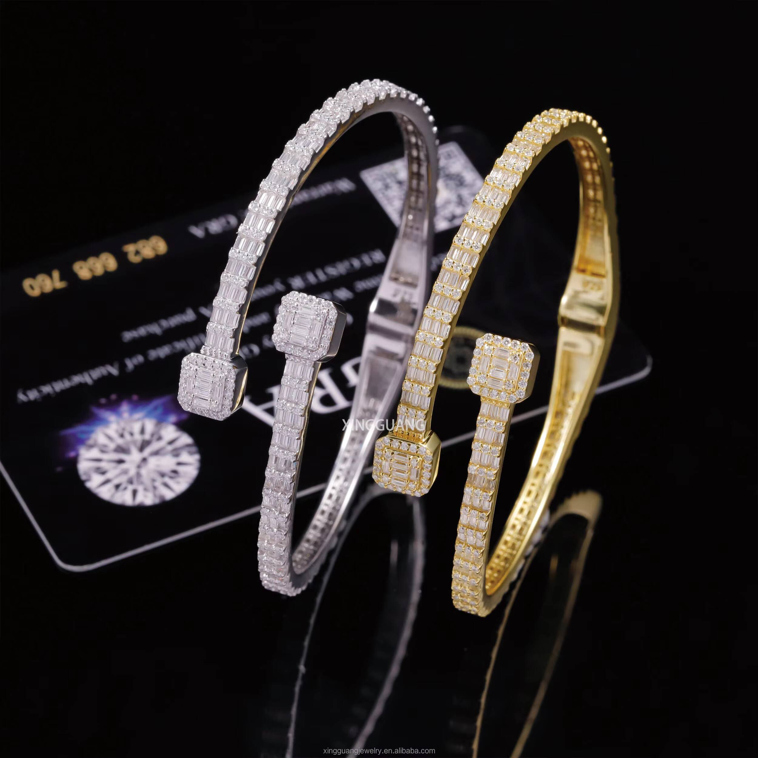 Yy Wholesale Unisexs 925 Sterling Silver Hip Hop Bracelet Cuban Link Vvs Moissanite Passes Diamond Test-for Parties Gifts