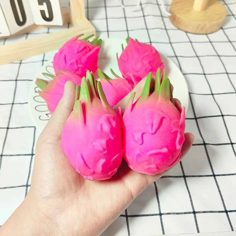 Funny Decompression Vent Dragon Fruit Squeeze Ball Gift Squishy Squeeze Stress Reliever Fidget Sensory Toy Simulation Fruit Food H260402