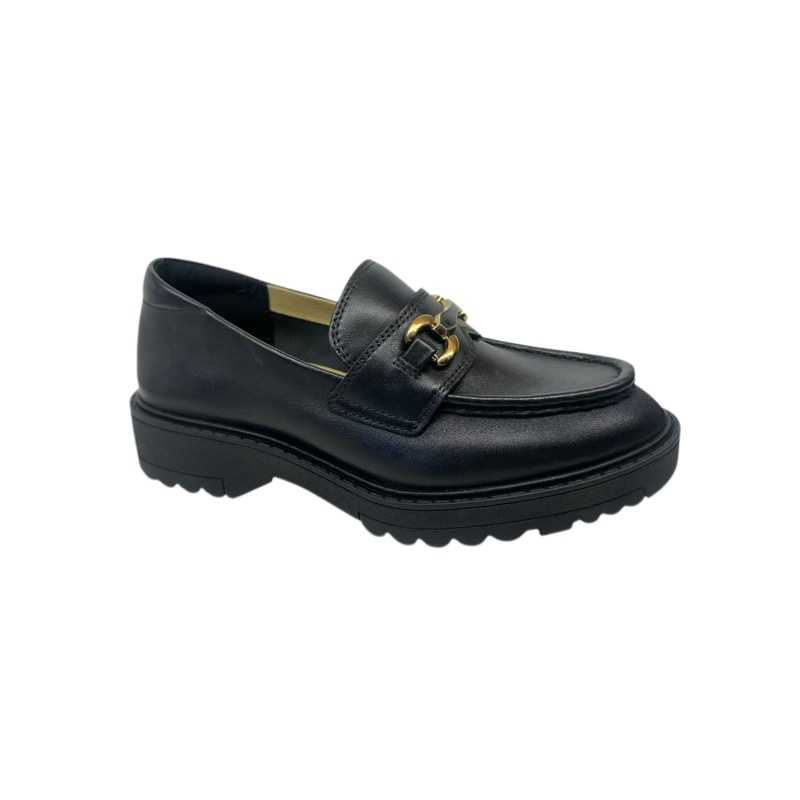 Fashion Gifts Timeless Elegance Premium Black Leather Male Loafers With Distinctive Gold Fastenings Okimoz - view 6