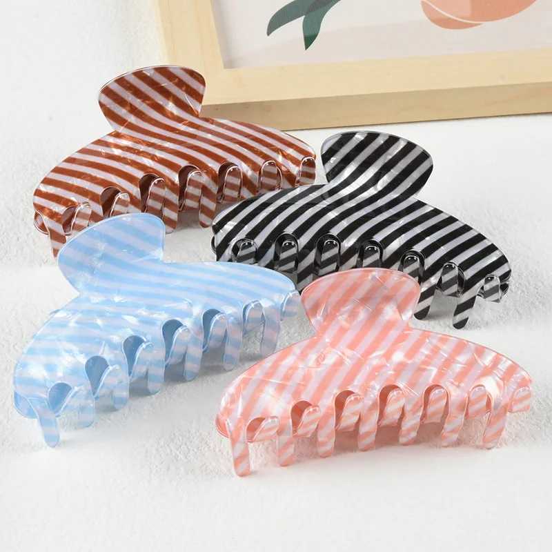 NEW 103CM Large Colorful Striped Hair Claw Korean Style Claw Clips Retro Trendy Hair Clips for Women Girls INS Hair Accessories H260402