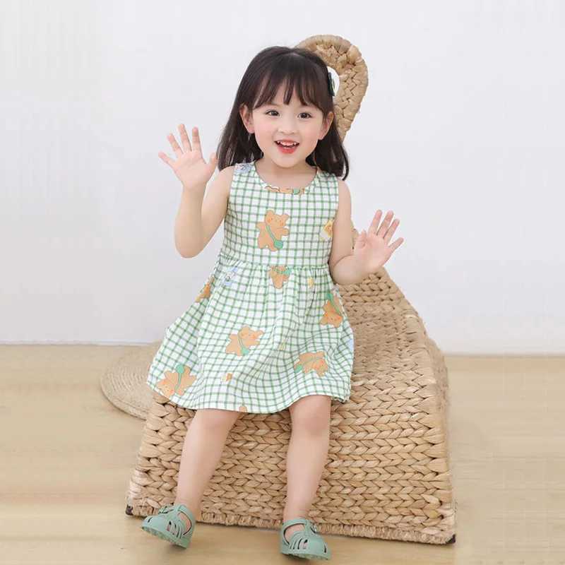 Girl Dress Cotton Summer Kids Clothes Girls Children Flower Dresses Sleeveless Princess Party Outfit Childrens Clothing H260402