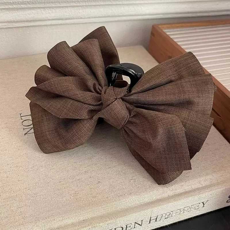 1pc Korean style Multi-layer cotton line large fabric claw clip for the back of the head autumn and winter elegant shark clip H260402