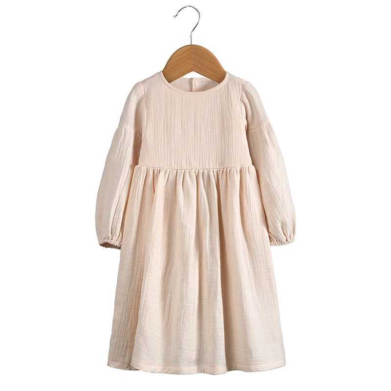 Children Dress For Girl Sprint Autumn Solid Long Sleeve Rural Princess Clothing Toddler Teen Casual Outdoor Korean Clothes H260402