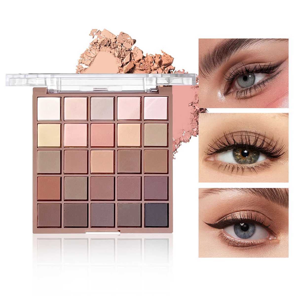 25 Colors Eyeshadow Palette Matte Brown Nude Multi-Color High Color Rendering Waterproof Sweatproof Daily Use Makeup H260402