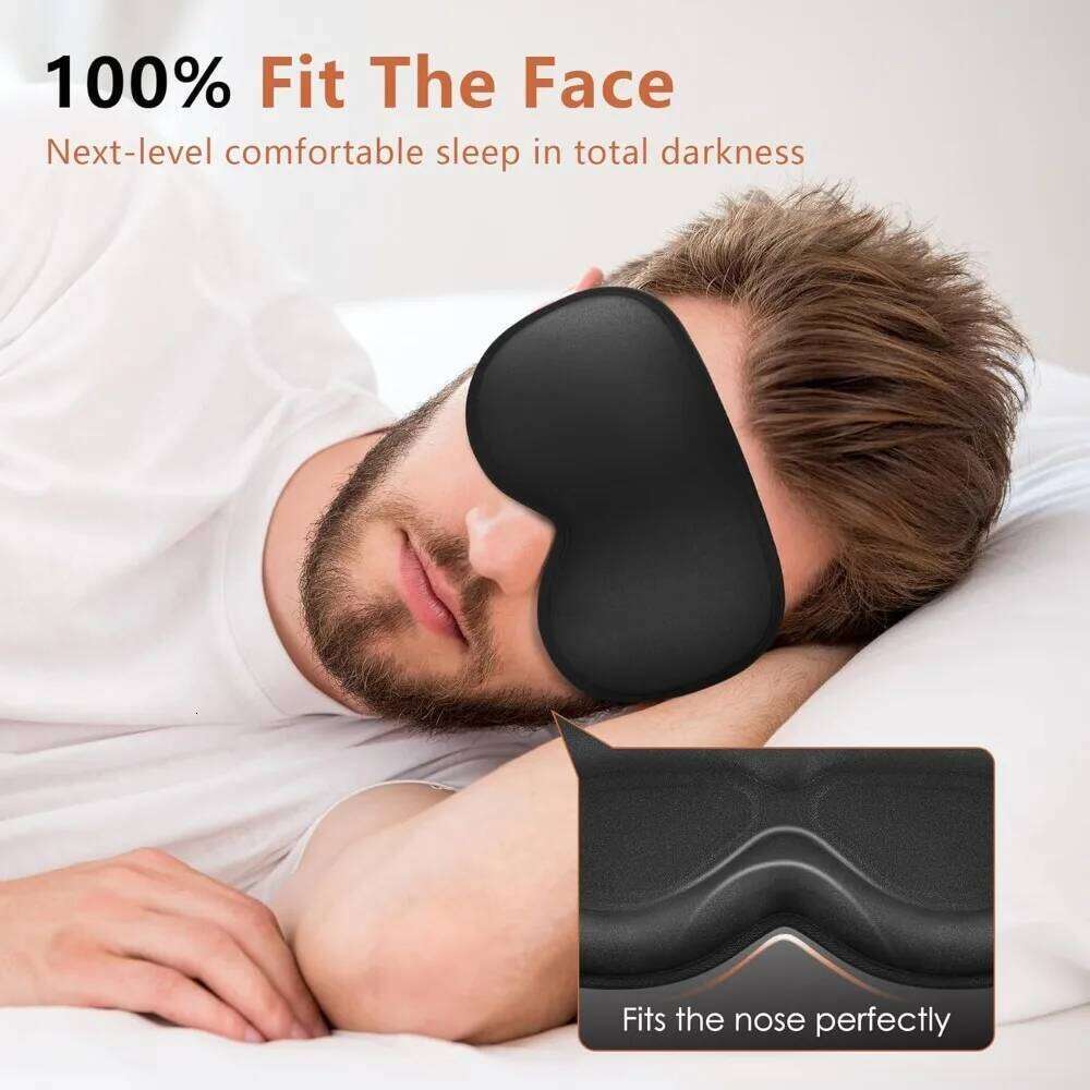 3D Contoured Eye Mask with Zero Pressure, 100% blackout,Eye mask Sleep,Suitable for offices, napping, travel, and relaxation 26W0402