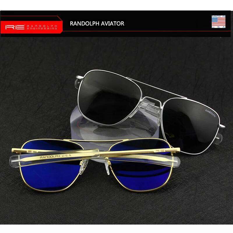RE Sunglasses Men Top Quality Anti-Scratches American Army Mirror AGX Tempered Glass Lens Pilot Sun Glasses UV400 26H0402