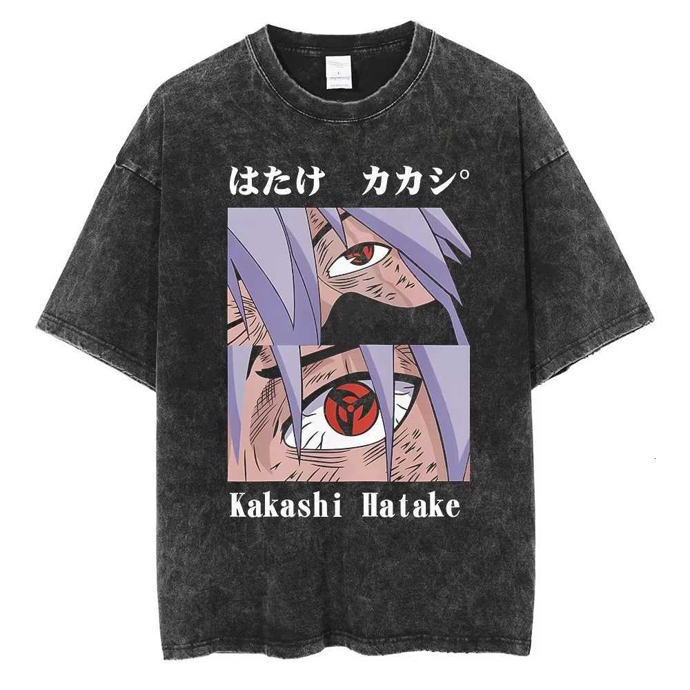 Hip Hop Streetwear Japanese Anime Naruto Print T Shirt Vintage Black T-Shirt Harajuku Cotton Casual Tops Men Short Sleeve Tshirt C260402 - view 5